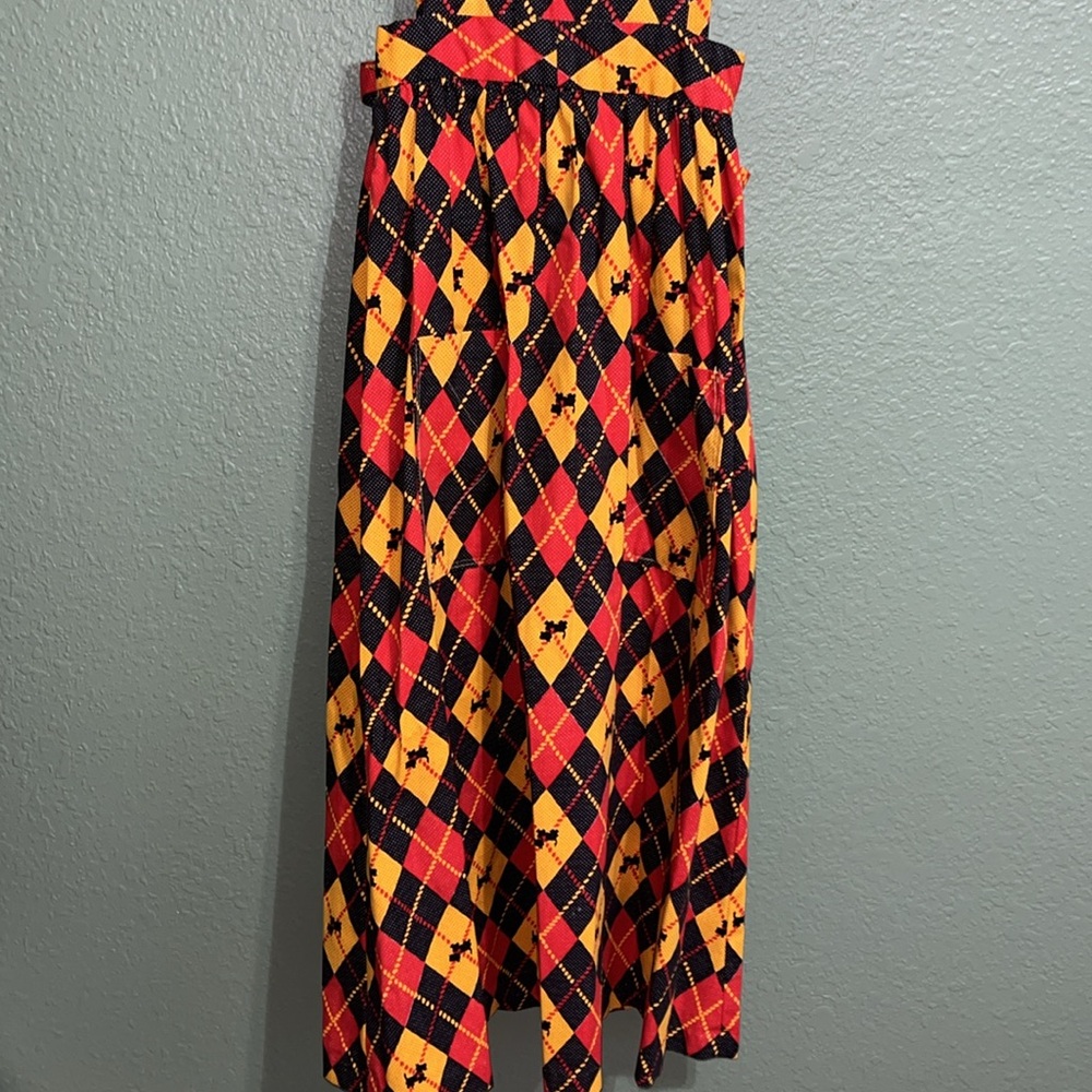 Vintage 50s 60s Scotty Dog Argyle Dress Jumper Sleeveless Overall - Picture 5 of 10